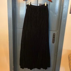 Black velvet evening skirt